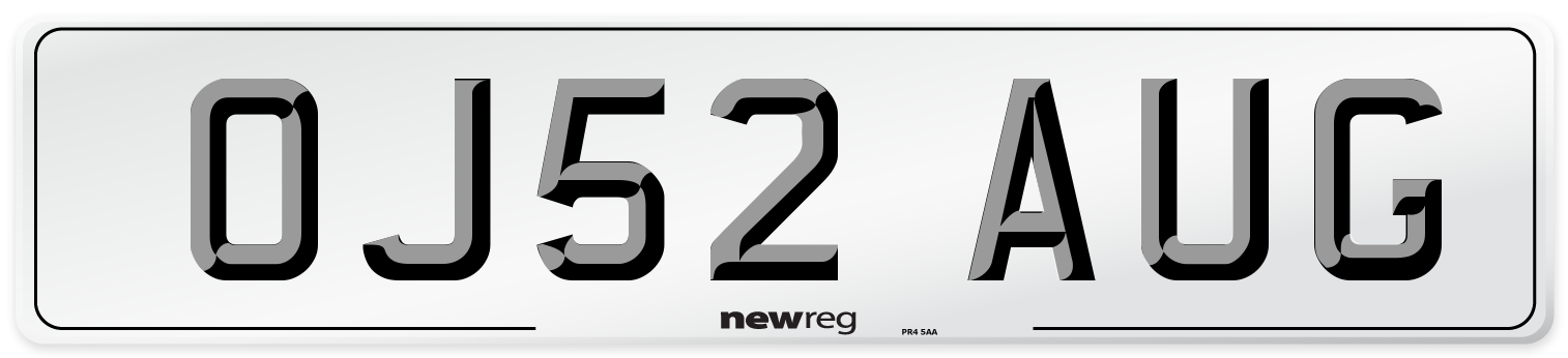 OJ52 AUG Number Plate from New Reg